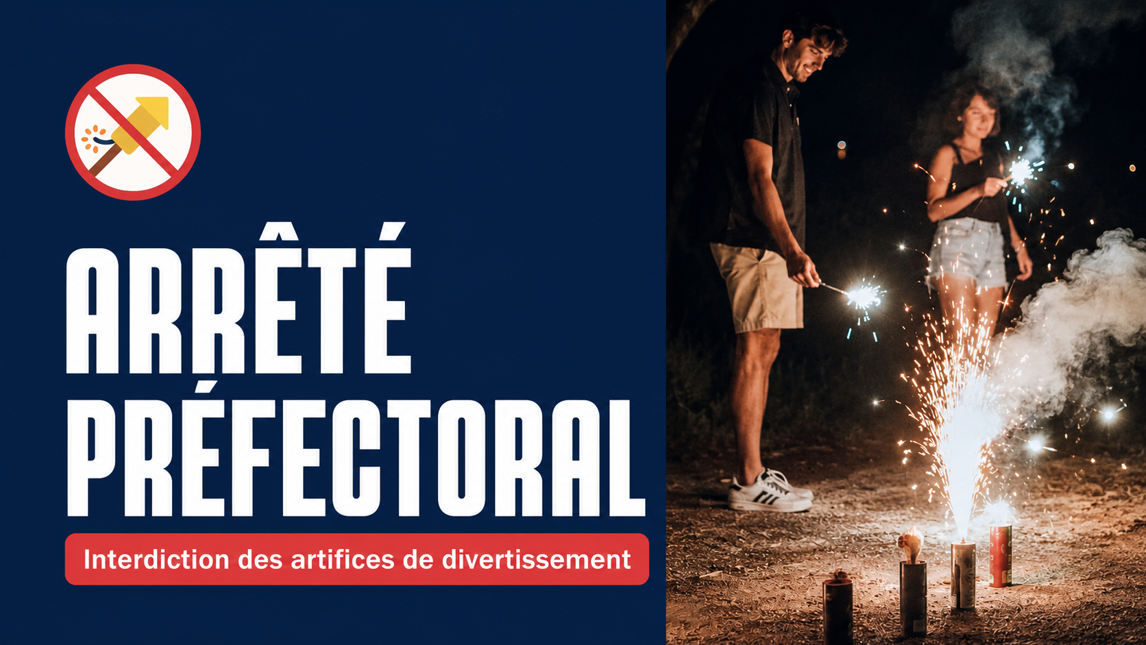 Arrêté préfectoral - Interdiction de l'usage d'artifices de divertissement, transport de produits inflammables et objets dissimulant le visage.